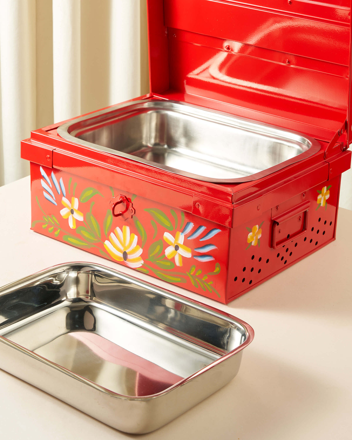 Sheikha Hand-Painted Rectangular Food Warmer — 3L
