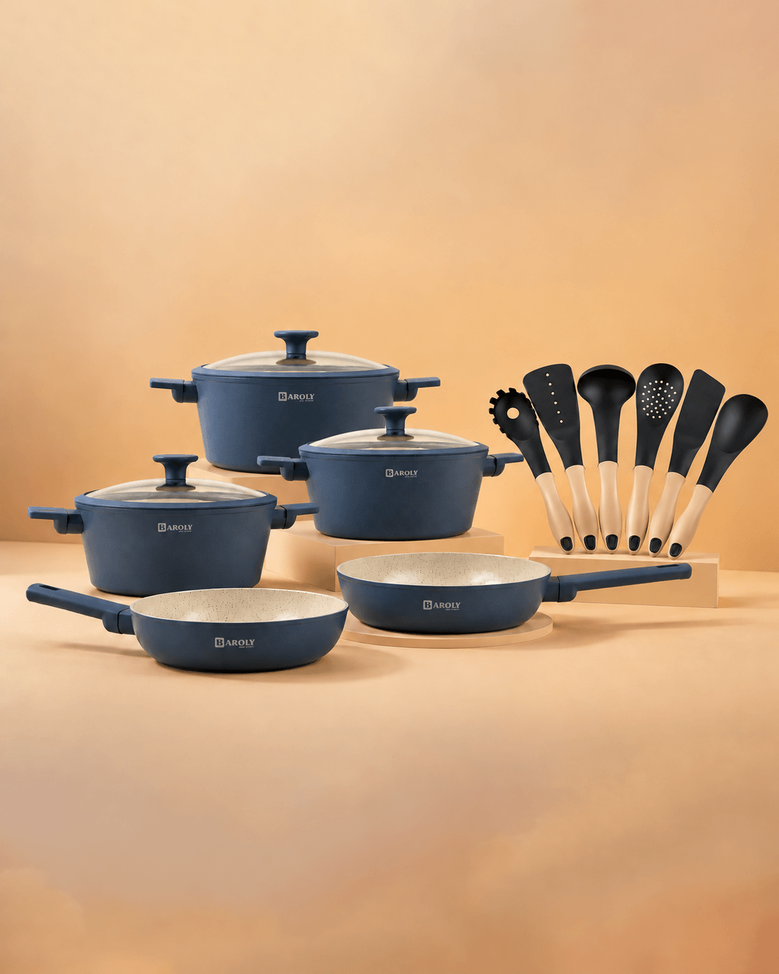 Elaf Granite Cookware Set — Blue