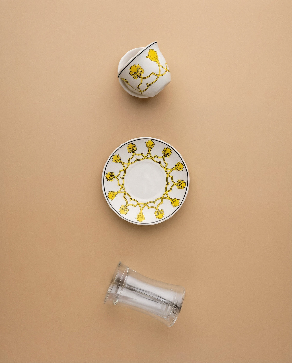 Naqsh Tea Estakana & Arabic Coffee Finjan Set — 18 Pieces (Double-Wall Glass)