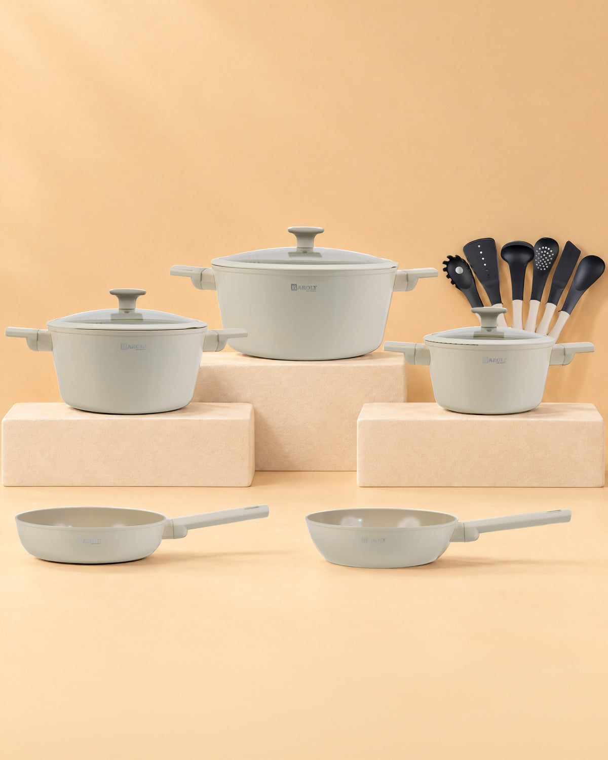 Elaf Granite Cookware Set — Beige