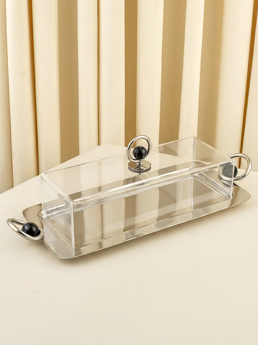 "Halah" Rectangular Tray with Acrylic Dome – 2 Sizes