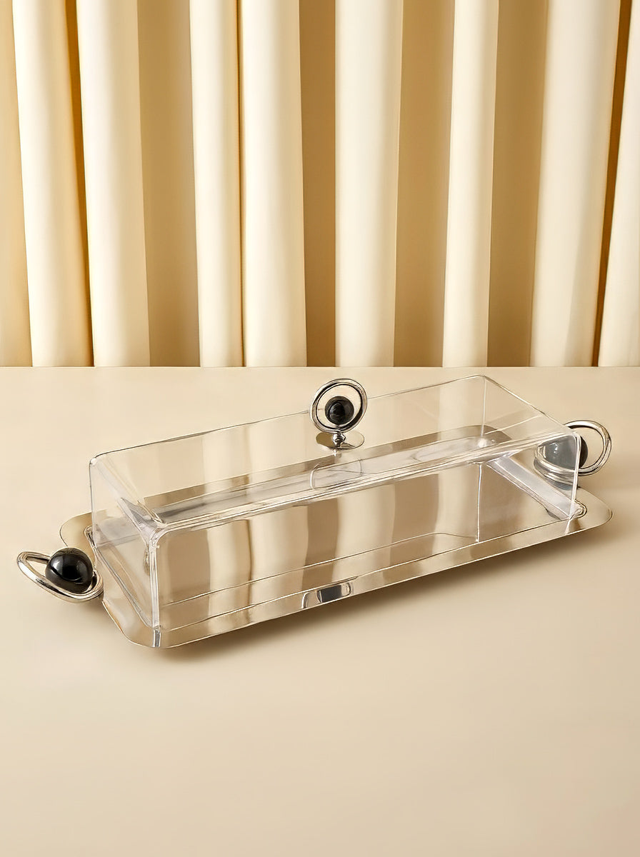 "Halah" Rectangular Tray with Acrylic Dome – 2 Sizes