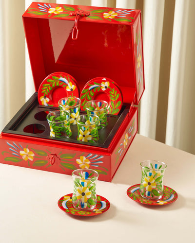 Sheikha Hand-Painted Metal Estekana Box Set