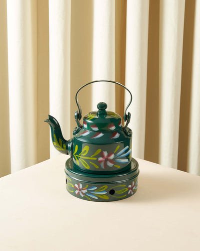 Sheikha Hand-Painted Indian Teapot with Warmer — 1L