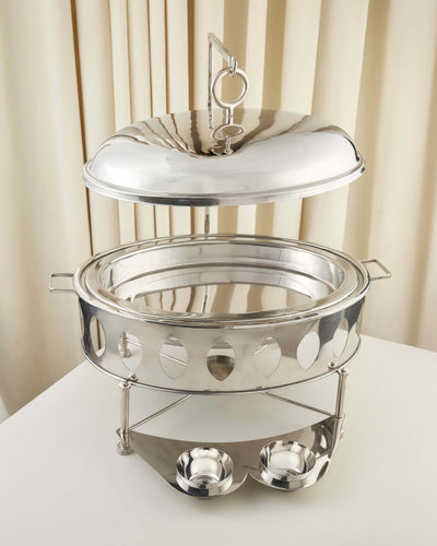 Budour Oval Chafing Dish with Lid Holder — 3 Sizes