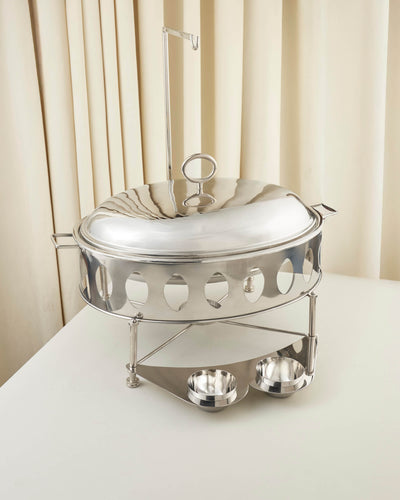 Budour Oval Chafing Dish with Lid Holder — 3 Sizes