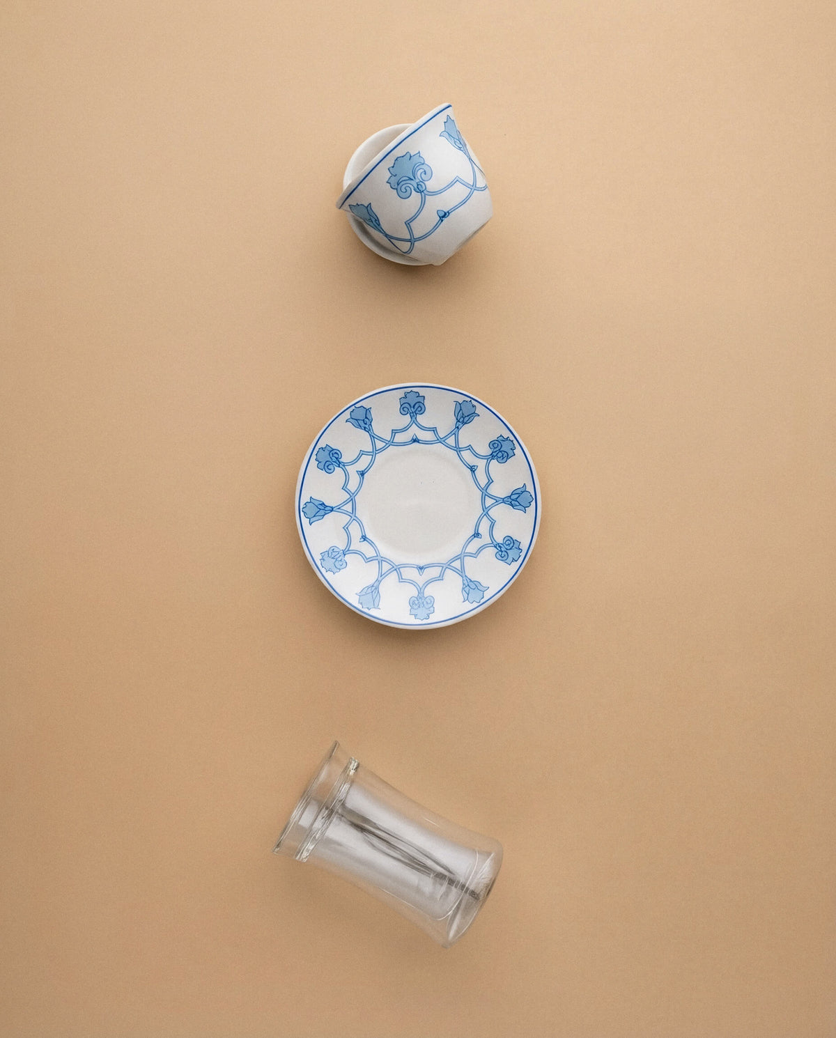 Naqsh Tea Estakana & Arabic Coffee Finjan Set — 18 Pieces (Double-Wall Glass)