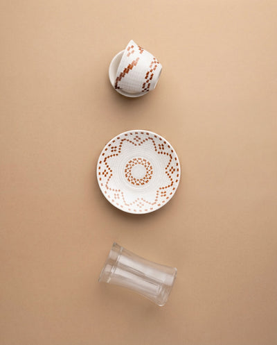 Turath Tea Estakana & Arabic Coffee Finjan Set — 18 Pieces