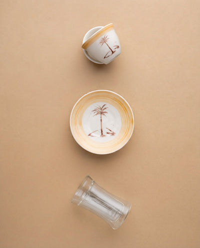 Waha Tea Estakana & Arabic Coffee Finjan Set — 18 Pieces