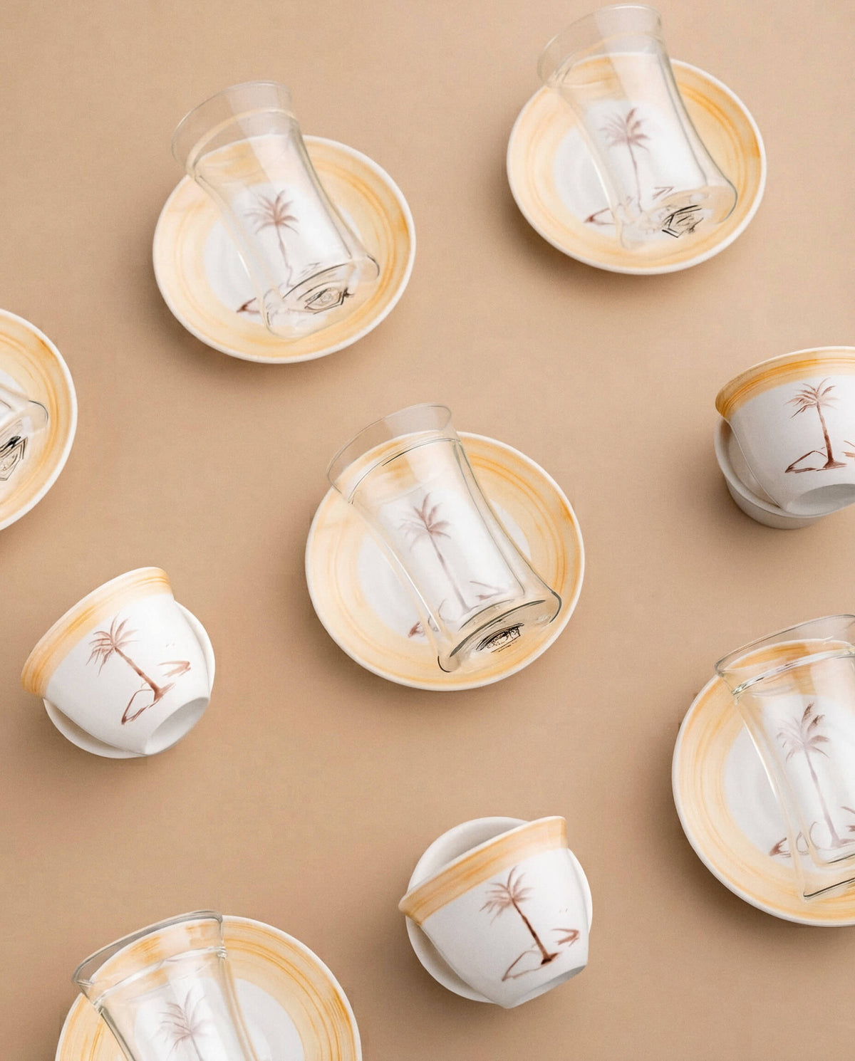 Waha Tea Estakana & Arabic Coffee Finjan Set — 18 Pieces
