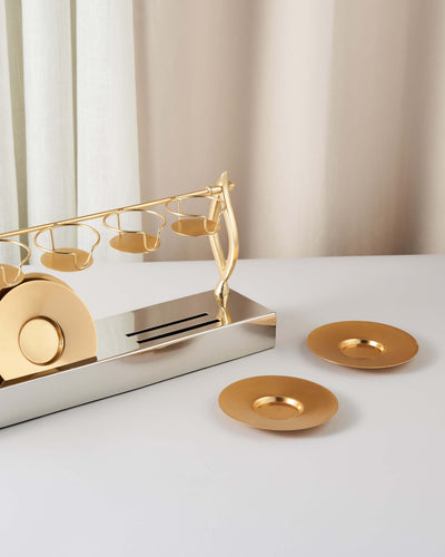 Masterpiece Tea Glass Stand — Silver & Gold