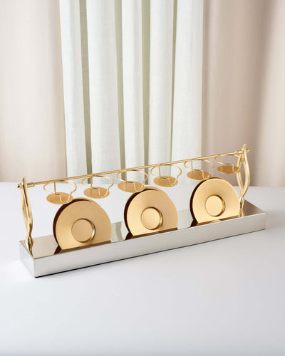 Masterpiece Tea Glass Stand — Silver & Gold