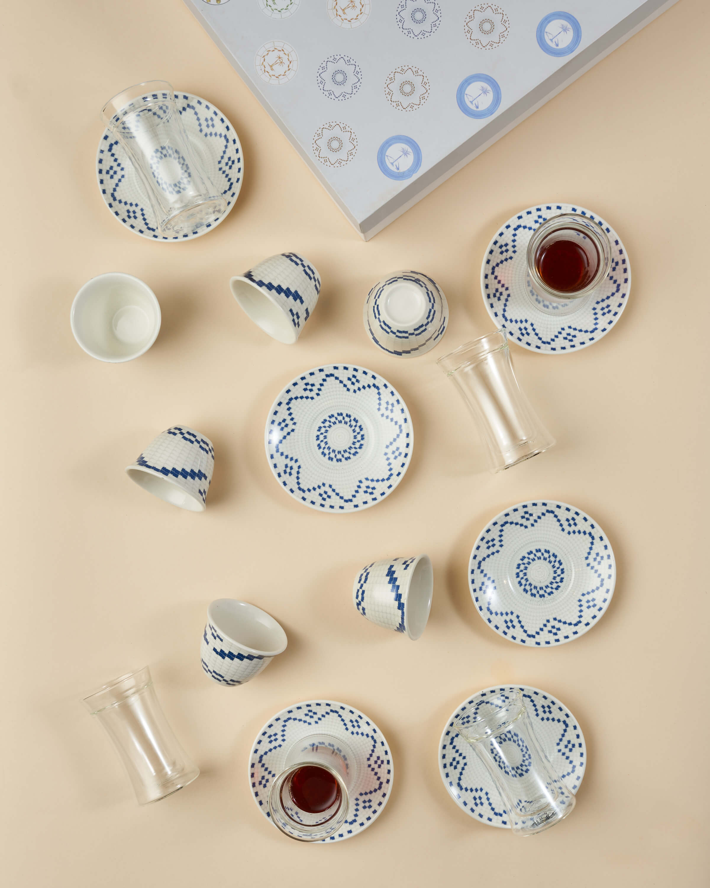 Turath Tea & Arabic Coffee Cup Set - Double Glass