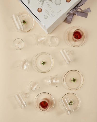 Sidra Tea Estakana & Arabic Coffee Finjan Set — 18 Pieces