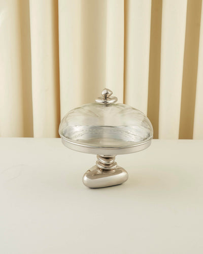"Rawasi" Footed Flat Plate with Glass Dome – 3 Sizes