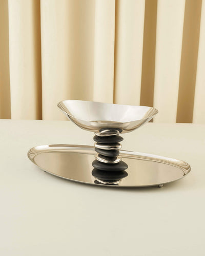 "Rawasi" Oval Bowl with Serving Tray