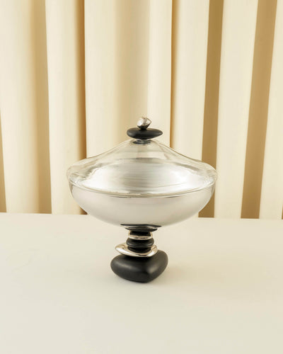 "Rawasi" Footed Bowl with Glass Dome – 3 Sizes