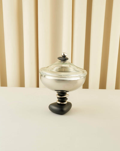 "Rawasi" Footed Bowl with Glass Dome – 3 Sizes