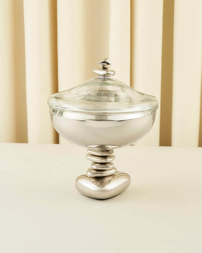 "Rawasi" Footed Bowl with Glass Dome – 3 Sizes