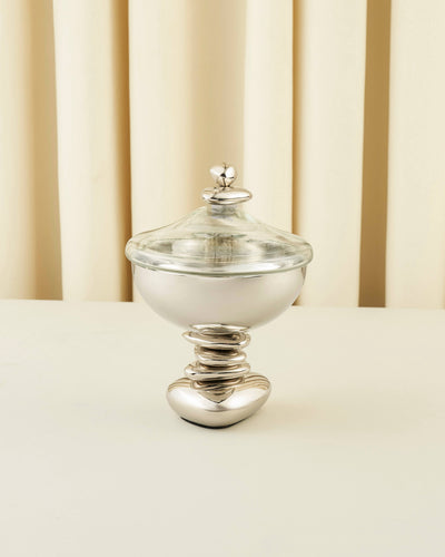 "Rawasi" Footed Bowl with Glass Dome – 3 Sizes