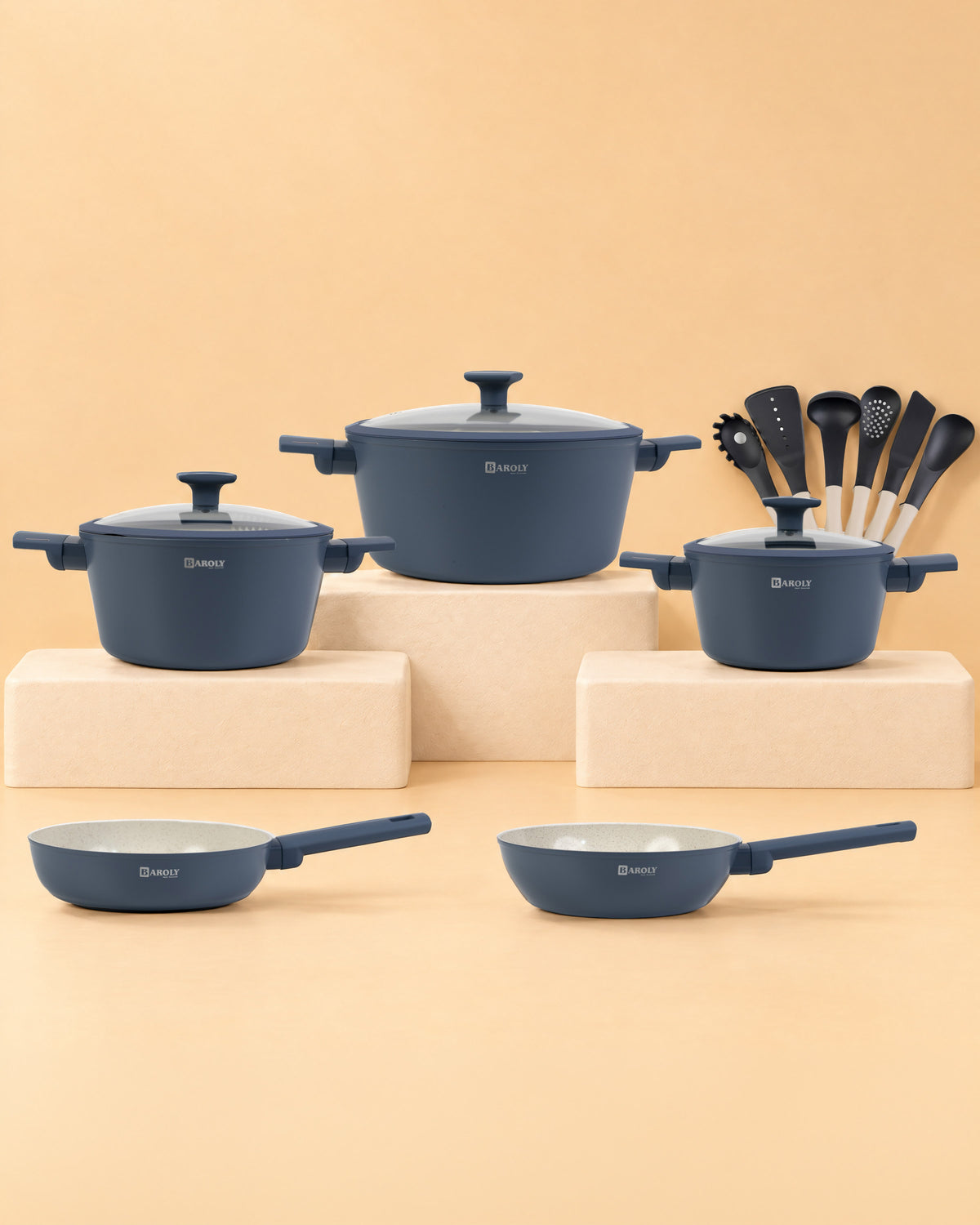 Elaf Granite Cookware Set — Blue