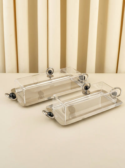 "Halah" Rectangular Tray with Acrylic Dome – 2 Sizes