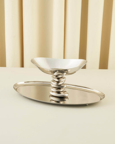 "Rawasi" Oval Bowl with Serving Tray